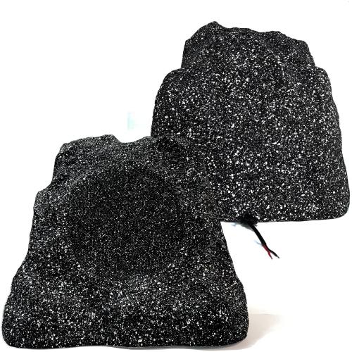Herdio 8 Outdoor Rock Passive Speakers 600 Watt,IPX7 Waterproof,Hardwired, for Pool,Garden,Deck,Outdoor Activities (Black,Pair)