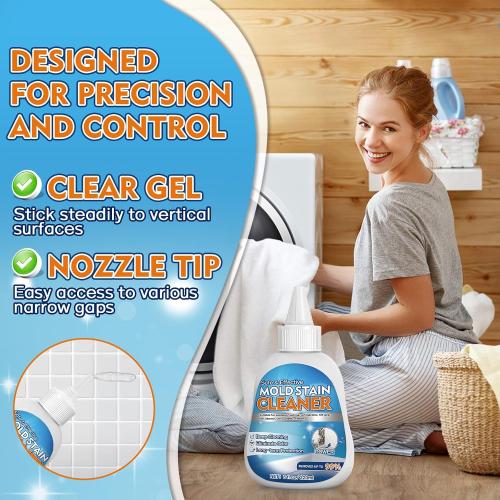 Vigorder Mold Stain Cleaner Gel, 8 FL oz Heavy-Duty Household Cleaner for Washing Machine Gasket, Shower Caulk, Bathroom Grout & Front Loader Seal