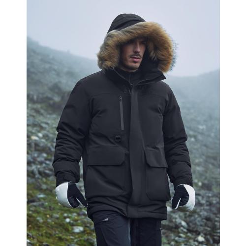 ADV3NTURE Men's Winter Coat Down Parka Jacket Men Heavyweight Thicken Insulated Puffer Jacket with Removable Faux Fur Hood