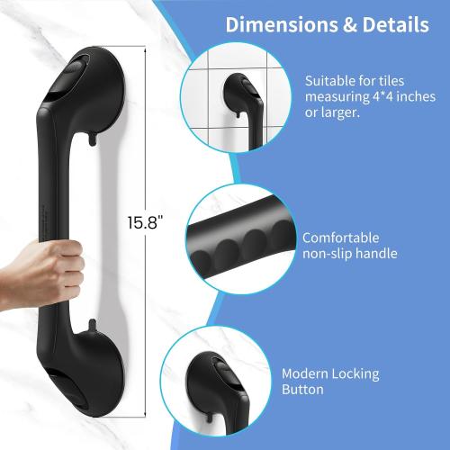 2 Pack Grab Bars for Shower, 16 Inch Shower Handles for Elderly