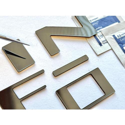 Gunmetal Chrome Front Hood/Grille Letters Compatible with Frontier 2022-Up Self-Adhesive ABS Plastic Inserts