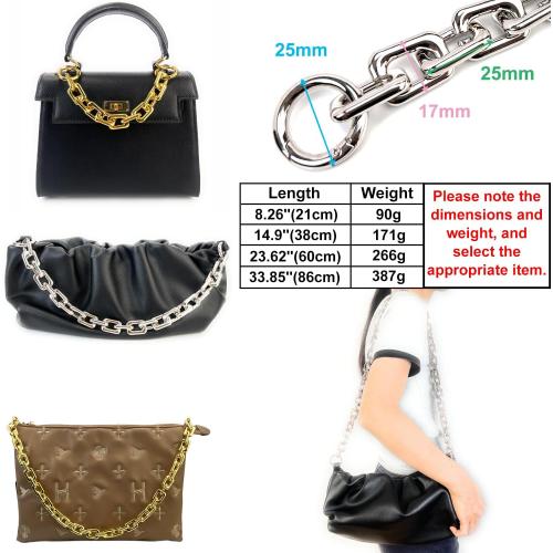VersaKits 14.9'' Gunmetal Black Heavyweight Chunky Purse Chain Strap