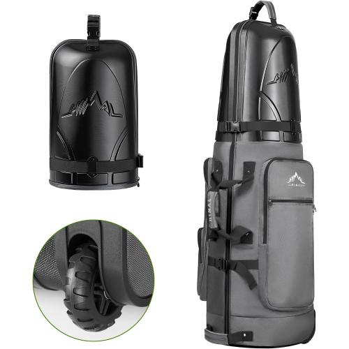 Golf Travel Bag with Hard Case Top, 1680D Heavy Duty Oxford Golf Club Travel Bags for Airlines with Wheels Easy to Maneuver