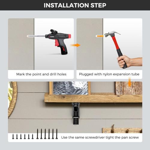 JOY DECOR Matte Black Folding Shelf Brackets, 20 Inch, 2 Pack