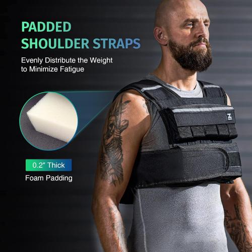 ZELUS 23lb|45lb Weighted Vest with Iron Weights for Exercise, Adjustable Weight Vest for Men, Workout Vest for Home Workouts Cardio Strength Training Weight Loss