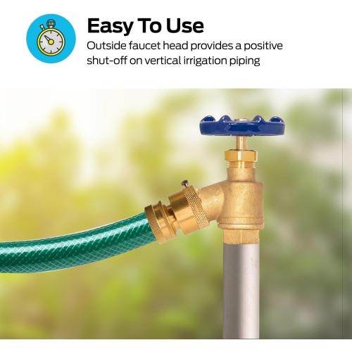 Eastman Bent Nose Garden Hose Valve, 1/2 in FIP x 1/2 in MHT, Brass, 20251