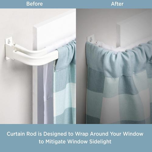 5pk Kenney Adjustable Basic Double Curtain Rod, 48-86 inches, White