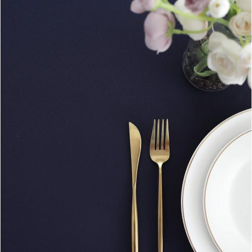 FOLINS&HOME Navy Blue 48 Inch Round Tablecloth, Waterproof Table Cloth