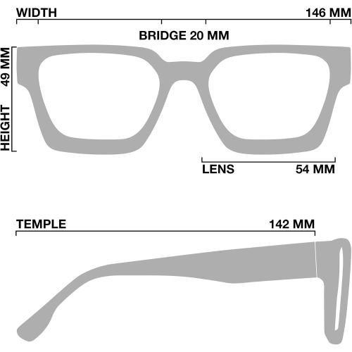livho Oversized Eyewear Frame for Woman and Men - Rectangle Fashion Glasses for Computer, Chic Preppy Frame