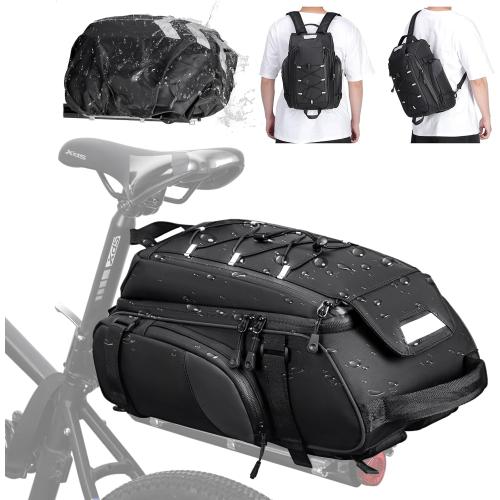 RAINSMORE Bike Bag for Bicycle Rear Rack 15L Waterproof Ebike Trunk Bag
