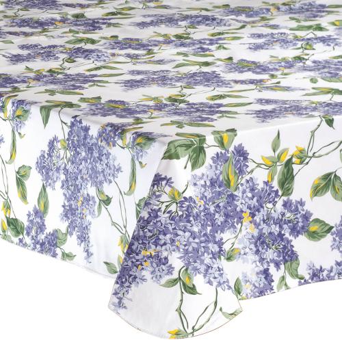 Lilac Print Vinyl Tablecloth