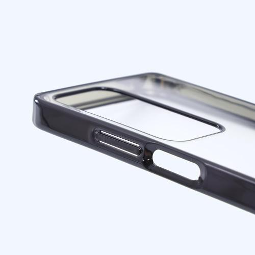 レイ・アウト Layout Oppo A3 5G Like Standard Shock Absorption Bumper Metallic Hybrid Case Silver Oppo A-3 Hard Soft Smartphone Case Smartphone Cover Clear Case Clear Cover Clear Type Clear Protective Shock
