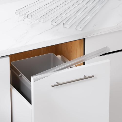 Cabinet Protector Edge Guard (Pack of 6), 17.7 Clear PVC Cabinet Edge Protectors for 3/4 Thick Kitchen Cabinets Doors – Slip-On No-Tool Sliding Installation