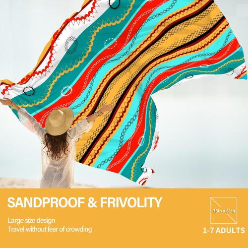 Famstar Beach Blanket Oversized Extra Large 78 X 81,Waterproof Sandproof Beach Blanket 1-7 Adults Lightweight Durable for Travel Camping Hiking Picnic