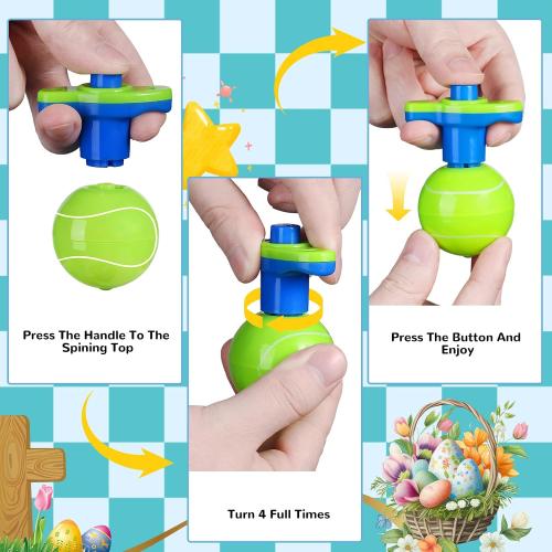 SCIONE 12Pcs LED Light Up Spinning Tops for Kids, Glow in The Dark Party Supplies, Easter Basket Stuffers, Birthday Party Favor Bulk Toys, Treasure Box Toys for Classroom Prize