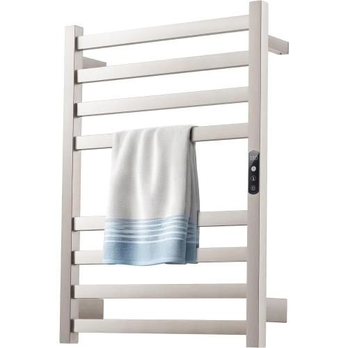 Towel Warmer Brushed Heated Towel Rack for Bathroom Wall Mounted Electric Towel Dryer Rack with Temperature Control and 24 Timer Plug-in/Hardwired