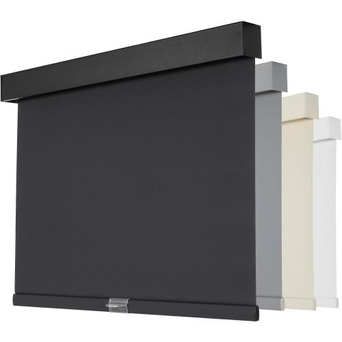Persilux Cordless Blackout Roller Shades with Valance, Thermal Insulated Fabric Window Blinds, Free-Stop Shades for Home, Door and Bedroom (Black, 34.5W x 72H)