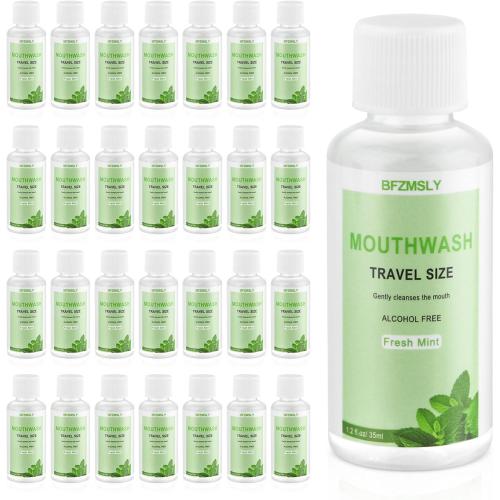 50 Pc Travel Size Mouthwash, 1.2oz/35ml Mini Mouthwash, Alcohol-Free, Portable Oral Rinse for Travel, Hotels, On-The-Go (Mint)