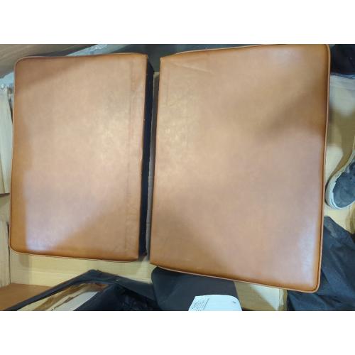Tufted Futon Faux Leather Brown