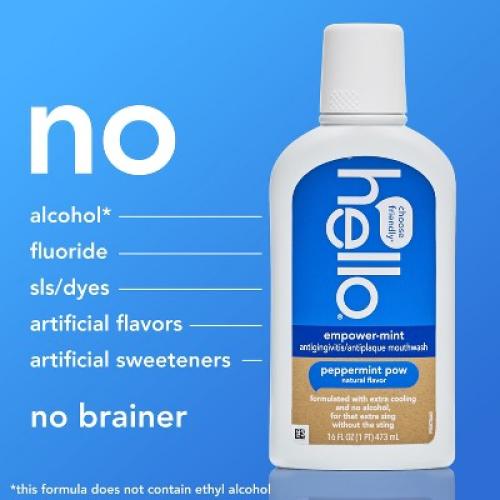 hello Empower-Mint Fluoride Free and Alcohol Free Mouthwash - Peppermint - 16 fl oz