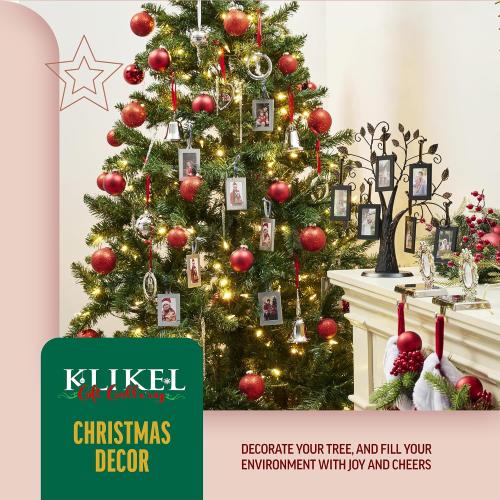 Klikel Hanging Picture Frame Ornaments - Set of 8 2x3 Black Hanging Photo Frame
