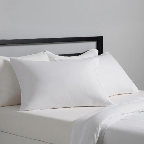 Amazon Basics Lightweight Super Soft Easy Care Microfiber Pillowcases, Standard size, 30 L x 20 W, Set of 2, Bright White, Pillows Not Included