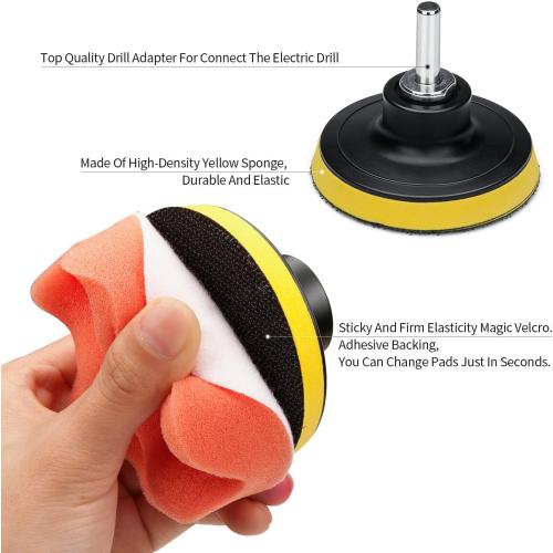 3 Inch Polishing Pads Kit, 22PCS Foam Buffing Pads for Drill Car Polishing