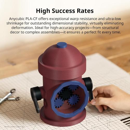 ANYCUBIC Carbon Fiber PLA Filament 1.75mm, PLA-CF Enhanced Rigidity 3D Printer Filament, Matte Texture, 1KG Reusable Spool, Cowboy Blue