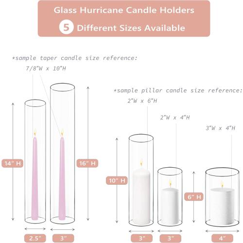 Glass Hurricane Tubes  Fits Candles