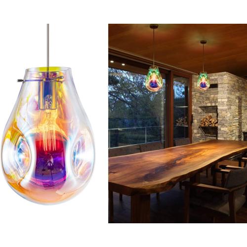 Modern Glass Island Pendant Light Lava Irregular Shape Chic 1 Light Chandelier Colorful Contemporary Hanging Ceiling Lighting for Kitchen Island Living Dining Room Bedroom