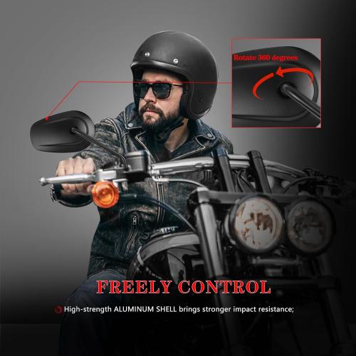 Black Sportster Mirrors for Road King Street Electra Glide Dyna Softail Road Glide Motorcycle Rearview 1982-2019 2020 2021 2022 2023, LD-023