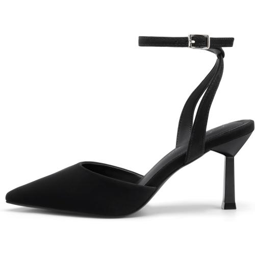 Size 8.5 Athlefit Women's Closed Toe 3 Inch High Heels Pumps Shoes
