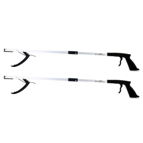 Medic Therapeutics 2-Pack Extra Long Reacher Grab Tool w/ Magnetic Ti. Lightweight with a strong grip and easy attachment to canes walkers and wheelchairs.Black