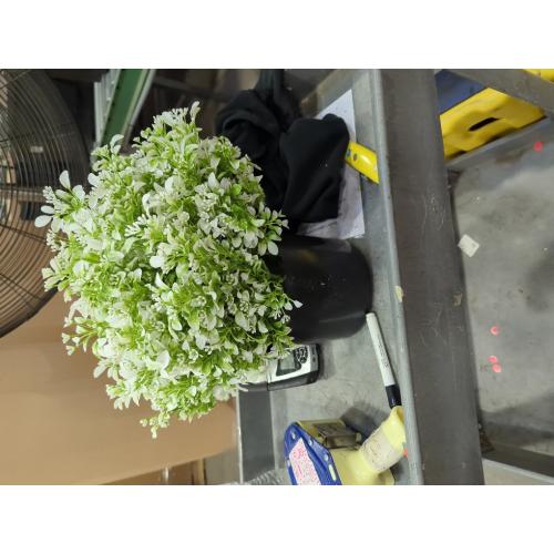 2 Pack Fake Potted Plants Artificial Plants for Outdoors Decor, Green White