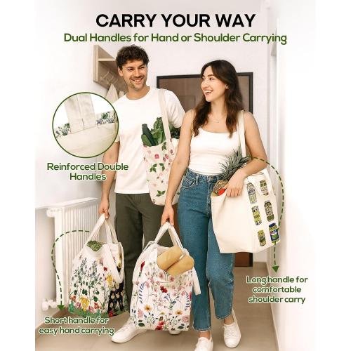 Miss Adola Cute Extra Large Canvas Grocery Tote Bag