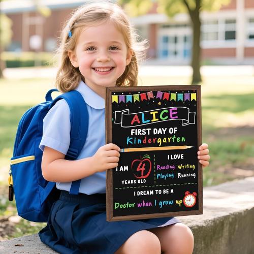 First Day of School Sign Board with 6 Liquid Chalk Markers