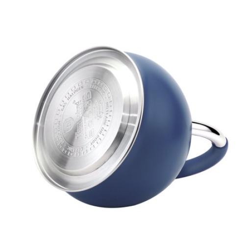 HausRoland Stainless Steel Whistling Kettle with Ergonomic Silicone Handle 3.2 Qt (3 L) Tea Kettle for Stove Top Blue
