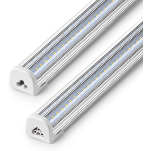Barrina T8 LED Shop Lights for Workshop 4FT, 50W, 5000K, Daylight White, Clear Cover, Ceiling, V-Shape Shop Light Fixture, Garage, Warehouse, Basement, ETL Listed, 4Packs