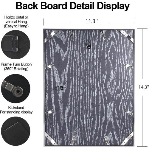 11x14 Silver Aluminum Picture Frame Fits 8x10 Mat HD Glass 1 Pack