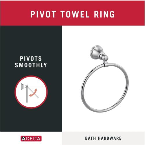 Delta Faucet 73246-SS Woodhurst 6 3/8 Wall Mount Towel Ring