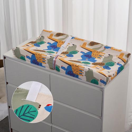 TILLYOU Baby Changing Pad Cover, Changing Table Cover for Girls Boys, Ultra Soft Breathable, 2 Pack Animal Geometry & Blue