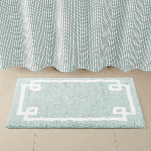Ethan 20 in. x 30 in. Seafoam Tufted Cotton Rectangle Bath Rug