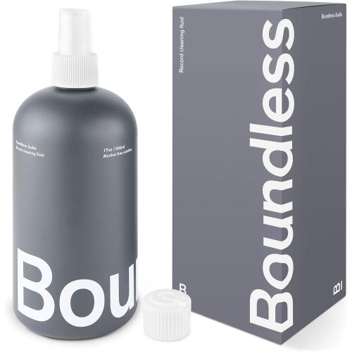 Boundless Audio Record Cleaning Solution - 17oz Extra Large Vinyl Record Cleaner Fluid Spray Bottle & Refill Nozzle