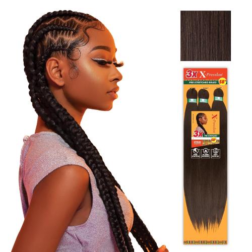 Sensationnel X-Pression Prestretched Braids-3X 58in,2pk 4 MEDBROWN