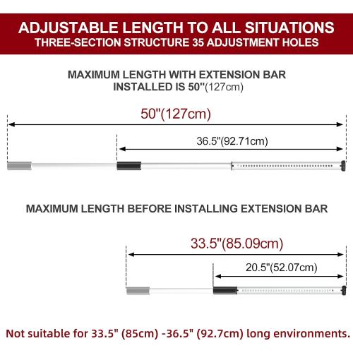 AceMining 1 Pack Sliding Door Security Bar, Patio Door Lock, 20-50 in