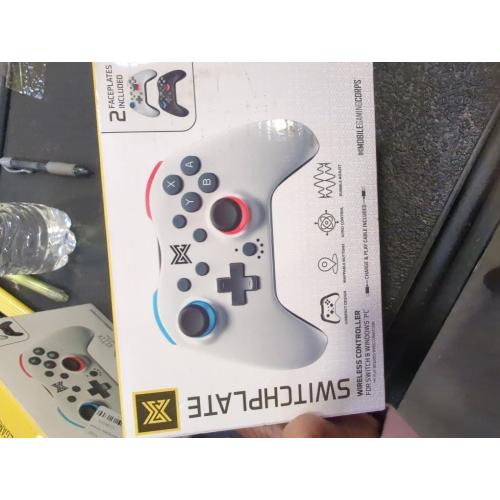 MGC Switchplate Wireless Controller for Switch/OLED/Lite, Gyro Control, Programmable Back Buttons, Adjustable Strength Rumble, 2 Magnetic Faceplates, Screwless Housing, Compact Design