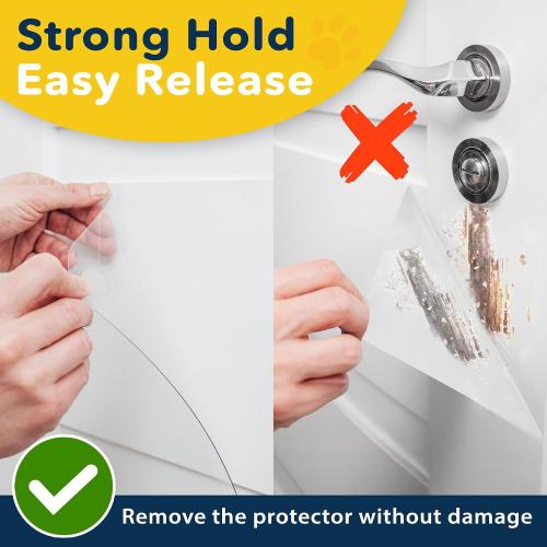PROTECTO 2-Pack Heavy Duty Door Protector from Dog Scratching, 35.5 x 24” Clear Door Scratch Protector, Easy to Install on Window, Wall, Screen & Sliding Doors | Cat Scratch Guard for Indoors Outdoors