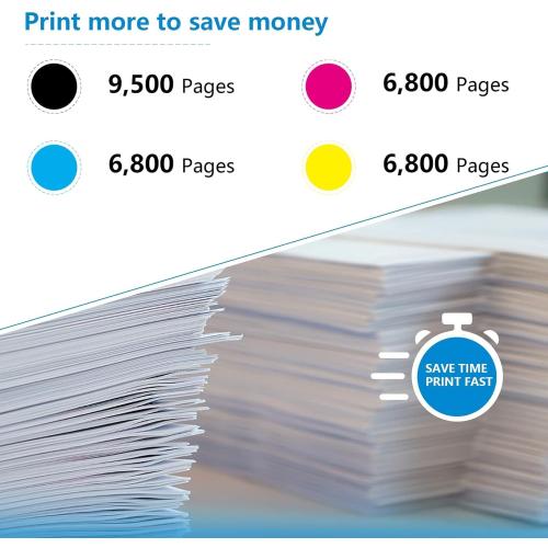 970XL 971XL Ink Cartridges High-Yield Replacement for HP Ink 970XL 970 971 for OfficeJet Pro X451dw X451dn X476dw X476dn X576dw X551dw Printer (4 Pack, Black/Cyan/Magenta/Yellow)