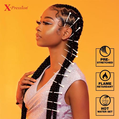 Sensationnel X-Pression Prestretched Braids-3X 58in,2pk 4 MEDBROWN