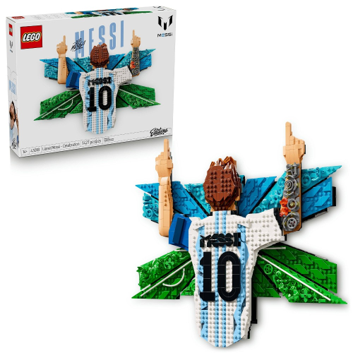 LEGO Editions Lionel Messi – Celebration - Building Set for Boys & Girls Ages 14  - Collectible Soccer Gift for Fans - Kids Bedroom or Shelf Decor - 43018